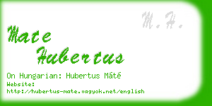 mate hubertus business card
